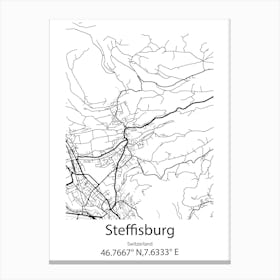 Steffisburg,Switzerland Minimalist Map Canvas Print