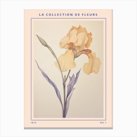 Iris French Flower Botanical Poster Canvas Print