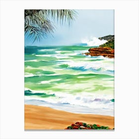 Avoca Beach, Australia Contemporary Illustration 1  Canvas Print