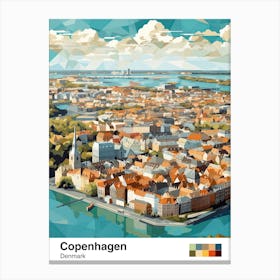 Copenhagen, Denmark, Geometric Illustration 2 Poster Canvas Print