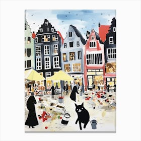 The Food Market In Bruges 2 Illustration Canvas Print