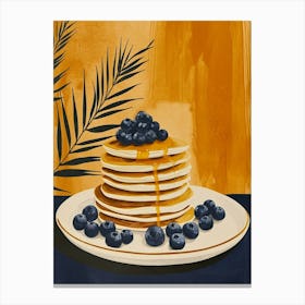 Art Deco Pancake Stack With Blueberries 2 Canvas Print