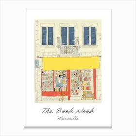 Marseille The Book Nook Pastel Colours 2 Poster Canvas Print