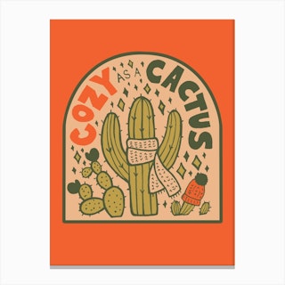 Cozy As A Cactus Canvas Print