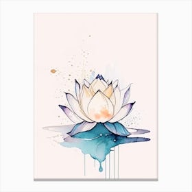 Lotus Flower, Buddhist Symbol Minimal Watercolour 1 Canvas Print