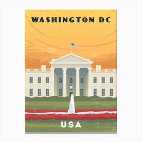 Washington DC, USA — Retro travel minimalist poster Canvas Print