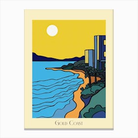 Poster Of Minimal Design Style Of Gold Coast, Australia2 Canvas Print