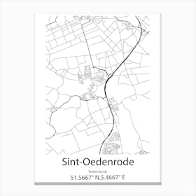 Sint Oedenrode,Netherlands Minimalist Map Canvas Print