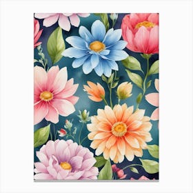 Watercolor Flowers 30 Canvas Print