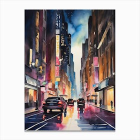 Night In New York City 2 Canvas Print