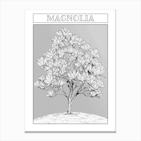 Magnolia Tree Minimalistic Drawing 4 Poster Canvas Print