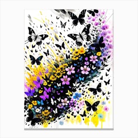 Abstract  With Butterflies Canvas Print