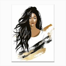 Woman With Long Hair 2 Canvas Print