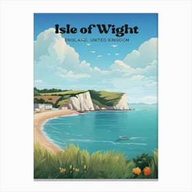 Isle Of Wight England Seaside Travel Art Illustration Canvas Print