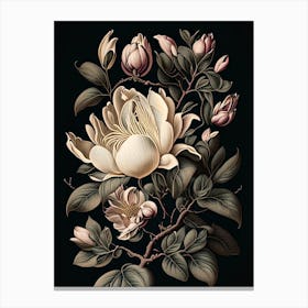 Magnolia 3 Floral Botanical Vintage Poster Flower Canvas Print