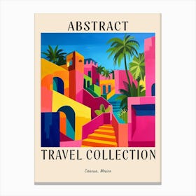 Abstract Travel Collection Poster Cancun Mexico 2 Canvas Print