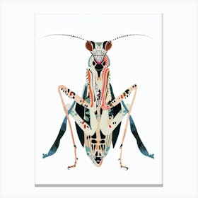 Colourful Insect Illustration Praying Mantis 14 Canvas Print
