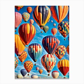 Hot Air Balloons, Colorful hot air balloons in the sky, Hot air balloons Balloons in the sky Albuquerque International Balloon Fiesta, Hot air balloon festival, colorful, vector art, digital art, hot air balloon  Canvas Print