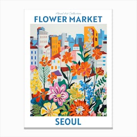 Seoul Flower Market Floral Art Print Travel Print Plant Art Modern Style Canvas Print