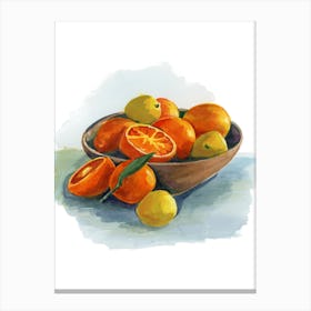 Bowl Of Oranges Canvas Print