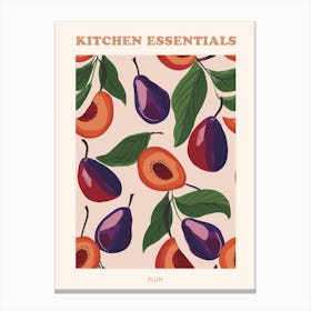 Plum Pattern Illustration Poster Canvas Print