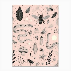 Bees And Butterflies Canvas Print