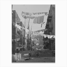 Untitled Photo, Possibly Related To An Avenue Of Clothes Washings Between 138th And 139th Street Apartments Canvas Print
