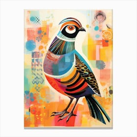 Bird Painting Collage Partridge 4 Canvas Print
