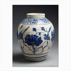 Chinese Blue And White Vase.8 Canvas Print