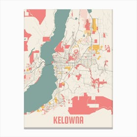 Kelowna Map Poster Canvas Print