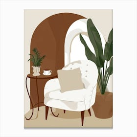 Chair In A Living Room Canvas Print