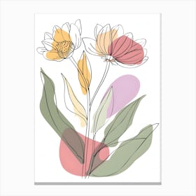 Flowers On A White Background 7 Canvas Print