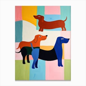 Three Dachshunds Canvas Print