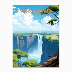 Victoria Falls 6 Travel Poster 3 4 Resize Canvas Print