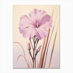 Floral Illustration Flax Flower 3 Canvas Print