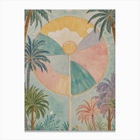 Palm Tree Pastel Abstract Canvas Print