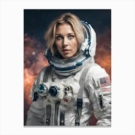 Woman In Spacesuit Canvas Print