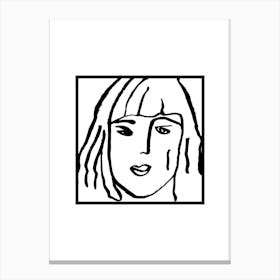 Female Face Square Canvas Print