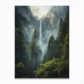 Waterfall In Yosemite 2 Canvas Print
