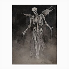 Dance With Death Skeleton Painting (32) Canvas Print