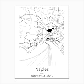 Naples,Italy Minimalist Map Canvas Print