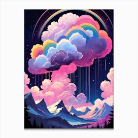Surreal Rainbow Clouds Sky Painting (19) Canvas Print
