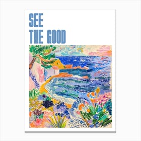 See The Good Poster Seaside Doodle Matisse Style 6 Canvas Print