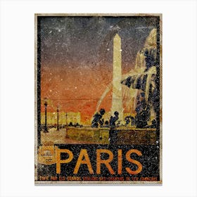 Vintage Travel Poster ― Paris Canvas Print