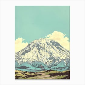 Mount St Helens Usa Color Line Drawing (7) Canvas Print