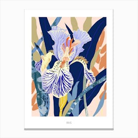 Colourful Flower Illustration Poster Iris 3 Canvas Print