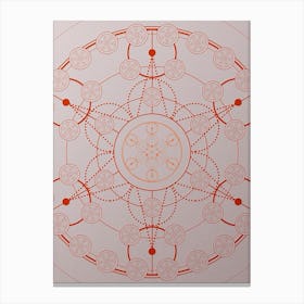 Geometric Abstract Glyph Circle Array in Tomato Red n.0032 Canvas Print