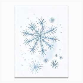 Frozen, Snowflakes, Pencil Illustration 1 Canvas Print