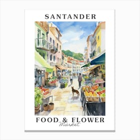 Food Market With Cats In Santander 4 Poster Canvas Print