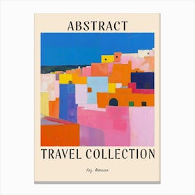 Abstract Travel Collection Poster Fez Morocco 2 Canvas Print